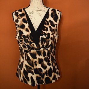 2/$20 Grace Elements Animal Print v neck sleeveless